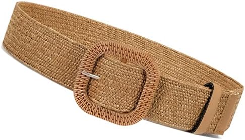 Cinto de tecido xzqtive para mulheres de palha elástica cinturão cinto boho cinturões senhoras de traje de praia de verão cinturões