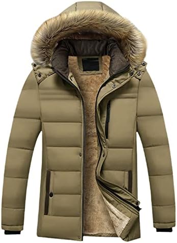 Homens inverno quente lã grossa parkas masculino com capuz de capuz de peles de parka casaco de gola parka casual