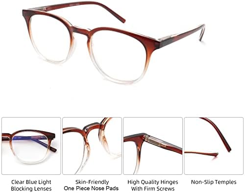 Areyeth 2 pares retro redondo copos de leitura para mulheres, leitores de bloqueio de luz azul, óculos de moda anti -falhas oculares