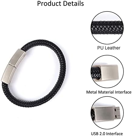 Chuyi Cool Bracelet Design 64 GB USB 2.0 Flash Drive portátil Metal e PU Leather Whumb Drive Drive Jump Drive Drive NOVIDADE