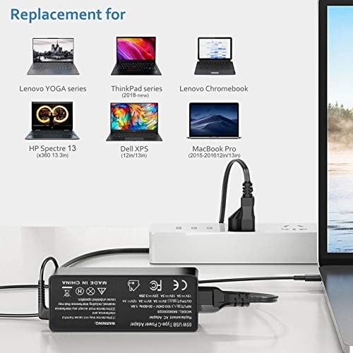 65W Faixa do carregador USB tipo C para Lenovo ThinkPad T14 T14S T15 T16 YOGA L13 7I L14 L15 E14 E15 X12 X13 R14 K14 GEN 1 2 3 4
