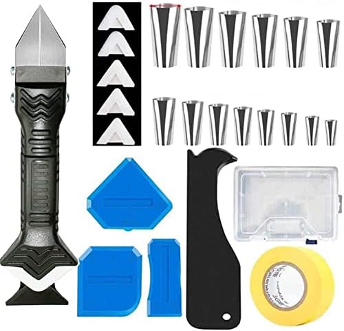 6 em 1 Ferramentas de calafetagem de silicone 14 pcs Caulk Kit Kit de acabamento do kit de acabamento do kit de acabamento Tool de gorda