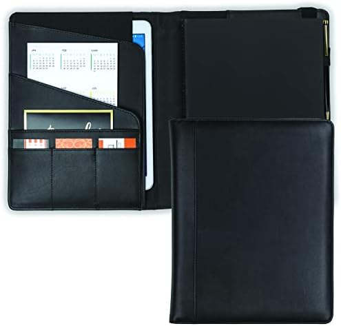 Integrity Padfolio Notebook Organizador e planejador de negócios, capa de couro falso acolchoado macio, contém até 10,1