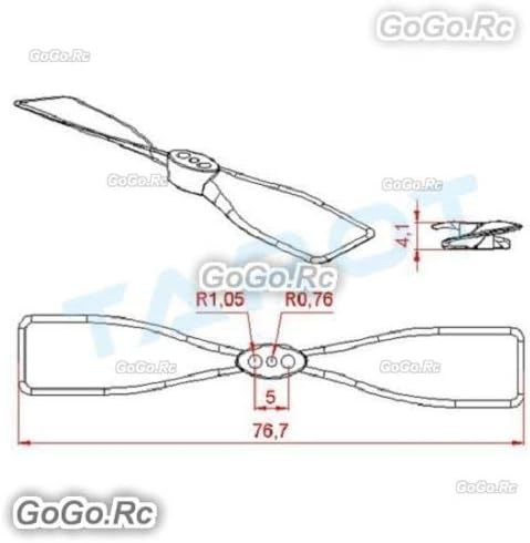Gogorc 4 pares Tarô de 3 polegadas CW CCW hélices TL150S2 para drone de helicóptero com vários eixos