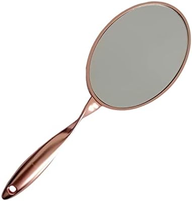 Espelho de maquiagem portátil, espelho de vaidade de bolso compacto de estilo retrô, com alça de espelho cosmético pessoal