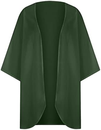 Blusa de chiffon pura da feminina Kimono Puff Sleeve Solid Cardigan encobrimento solto 2022 Tops leves casuais da moda