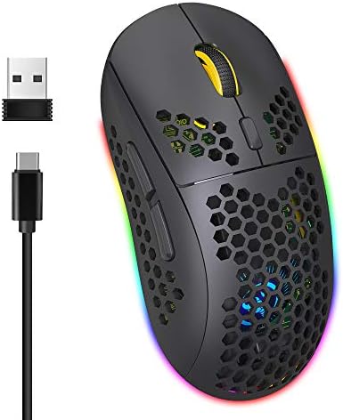 Felicon Bluetooth 3.0/5.0 Mouse, 2,4g de favo de mel leve sem fio USB MONEM DE MOME