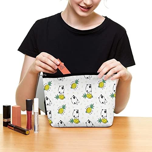 Cartoon Bull Terrier Sacos de cosméticos para mulheres - bolsas de maquiagem de couro pu bolsas Bolsas de viagem Tranel