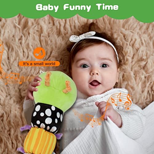 JERICETOY Infantil Baby Musical Caterpillar Toys com Crumas de Crinkes e TEXTURA MULTIMENTAS ATIVIDADE ATIVIDADE SOFT TEMPO PARA