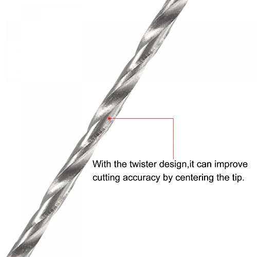 UXCELL 10 PCS 1,5 mm Mini Micro Twist Drill Bits, Bit de broca extra longa de haste de aço de alta velocidade 80mm para liga