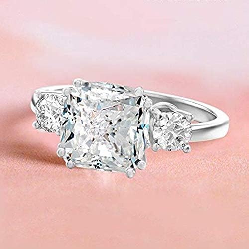 T-Jewelry Meghan Markle Royal Wedding Inspirado Anéis de noivado 3,67ctw Cushion CZ SZ 5-10
