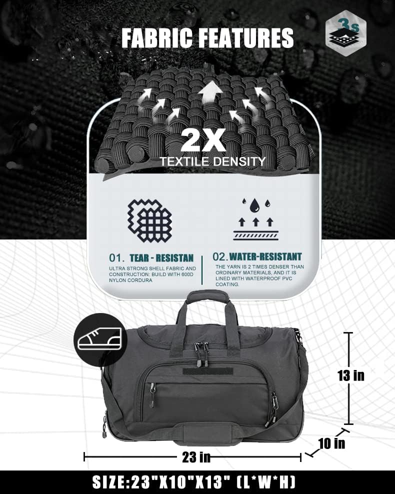 Bolsa de ginástica de Wolfwarriorx para homens Tactical Duffle Bag Military Travel Work Out Bacs