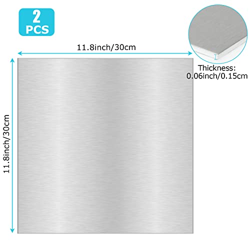 2pcs 5052 H32aluminum Folha, 12 x 12 x 1/16 polegada de alumínio coberta com filme de proteção dupla, placa de lençol de alumínio