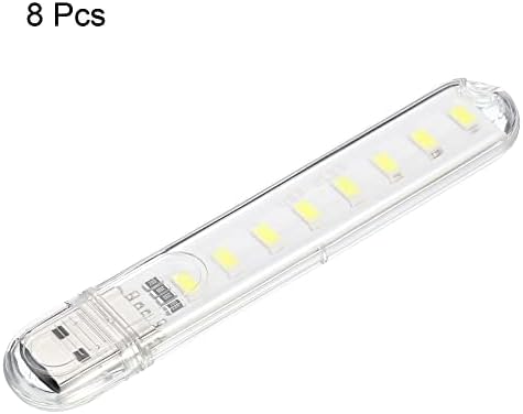 Patikil 6000-6500K Mini LED USB LED, 8 pacote de 8 pacote de 1,7w Night Night LED Light Stick Slim Module para o teclado de
