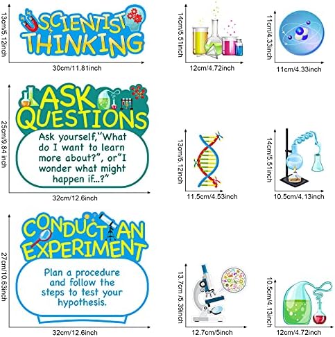 25 peças Science Bulletin Board Set, multicolor coloras cienty tem temas recortes de ciências posters de ciências