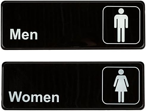 Homens e mulheres banheiros sinais comerciais define as placas de porta de vaso sanitário para restaurante de negócios, 3 x 9