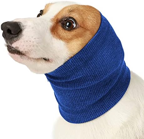 Zymxdm Pet Flap Head Wrap, capa de orelhas de cachorro calmante, luxuosos de estimação para cachorro e mais quente, azul