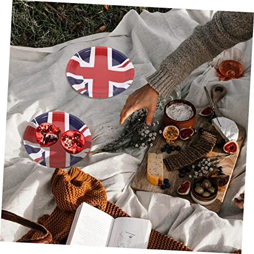 Holibanna British Bandle Paper Pallet American Bandle Decor American Flags Placas doces Decorativa 16pcs Placas de