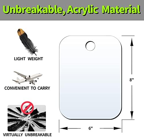 Espelho de chuveiro livre de neblina bqris, espelho de barbear de banheiro resistente à parede resistente, espelho de acampamento portátil de viagem, espelho de maquiagem flexível sem moldura