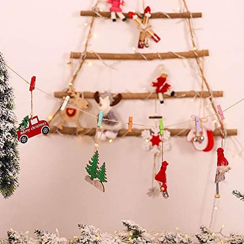 Aheye 60pcs Decoram mini clipes de artesanato com barbante de artesanato com barbante de juta, para projetos de artesanato,