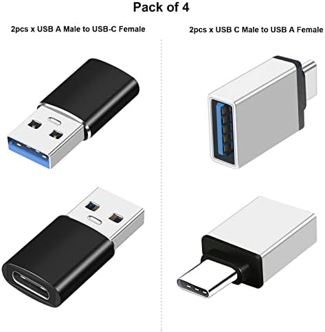 Pacote de adaptador USB para USB de 4, USB 3.0 para o conector USB C, suporta dados de transferência de até 5 Gbps e carregamento