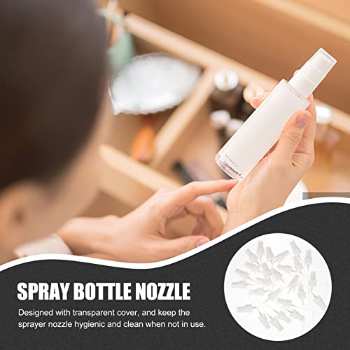 Bombea de substituição de tops de pulverização: Fine Mist Sprayer Pump Pump Farner de garrafa de spray 40pcs para recipiente de perfume de maquiagem de óleo essencial cosmético Branco 14,5x2.2x2.2cm