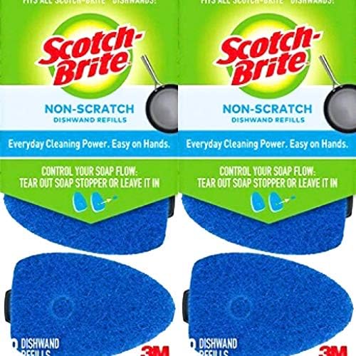 Multi -Fins Non Scratch Dish Wand Recarias por escocês Brite Blue 6 pacote