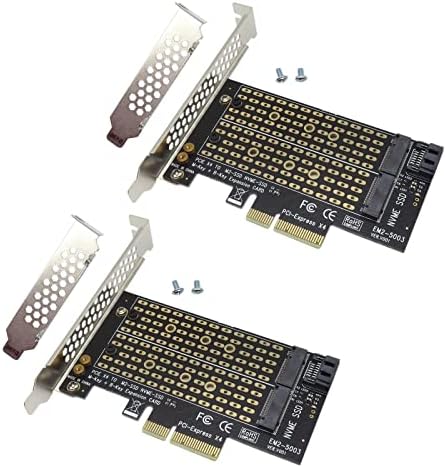 2x M.2 para PCIE NVME e SATA SSD Dual M Key e/ou B Card Card 2242 2260 2280 M2 Drive até a área