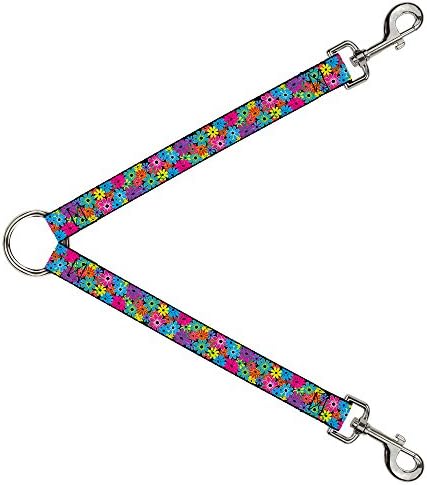 Buckle-Do-Dog Leash Splitter Flor Blossom 1 pés de comprimento 1 polegada de largura