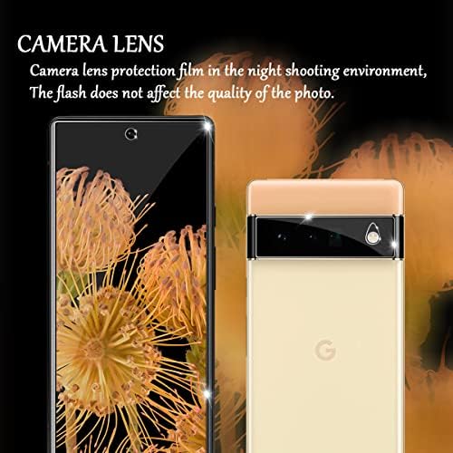 Yeyebf Google Pixel 6 5G Protetor de tela + Protetores de lentes da câmera, [2 + 2 pacote] Protetor de tela de vidro temperado com