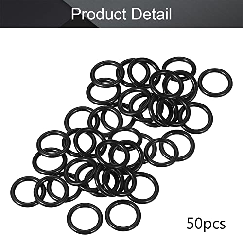 OTHMRO 50pcs Nitrile Rings Rings de borracha, fio de 1,5 mm DIA 13,5mm od métrica de vedação NBR lavadora de borracha NBR para vedação de óleo ou ar, encanamento profissional, reparo de carro, conexões de ar ou gás preto preto