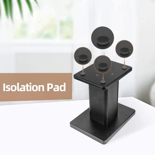 Stands de estante de estante de pares de pares oukmic - 12 de alto -falante traseiro de desktop de 12 altos para o alto -falante traseiro para o Surround Sound Home Theater, Black Wood Studio Monitor Stand - suporta 60 libras