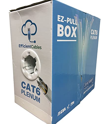 CAB6 CABO PLENUM Ethernet Bulk 1000ft | 23AWG Solid Conductor, 550MHz, UTP, até 10 gigabit, 4Pair | Teste de Fluke passou | Disponível em cor azul, branco, preto e amarelo