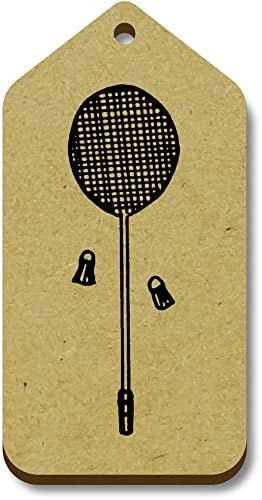 Azeeda 10 x 'Badminton Racket' 66mm x 34mm Tags de presente