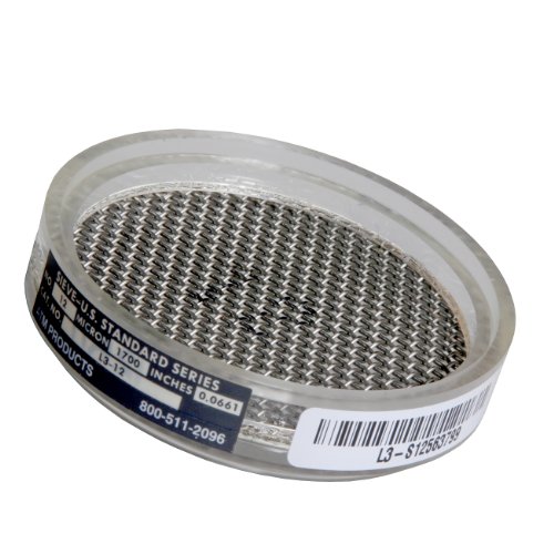 Advantech Clear acrílico Sonic Sifter Sieves com pano de arame de aço inoxidável, 3 de diâmetro, malha 635