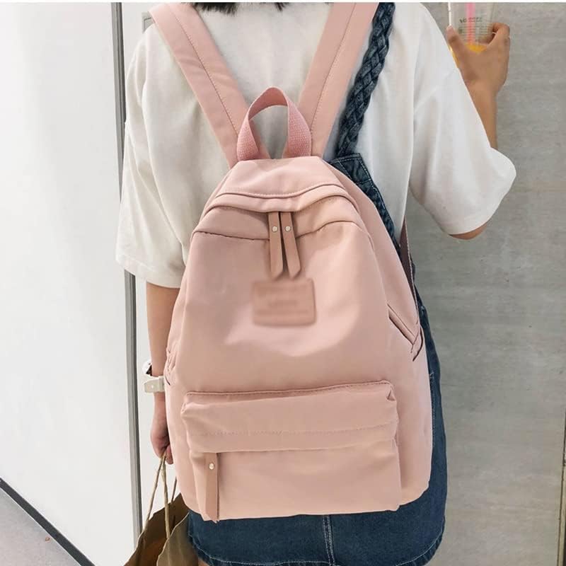 Dingzz Solid Color Women Backpack School Bag para Teenager Girls College Travel Mackpacks Bookbag