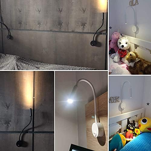 LEDSONLINE 2 Pacote Lâmpada de montagem de parede com cordão Lâmpada de parede para a cama Instalação fácil AC85-265V