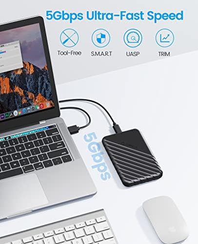 ORICO 2,5 SATA SSD HDD Gabinete do disco rígido + M.2 NVME SSD Gabinete, USB 3.1 Gen 2 a NVME PCI-E M.2 SSD Support UASP