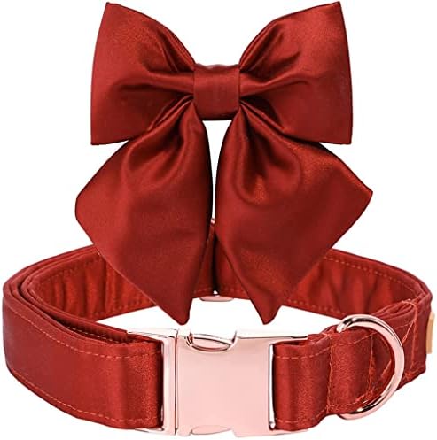 Dhdm Red Silk Dog Collar Colar de cachorro com colarinho de cachorro de graça