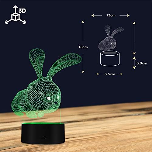 The Geeky Days Lovely Rabbit Baby Shape 3D Light Animal Rabbit Sinal Led Night Light Creative Indoor Bedroom Crianças Sala