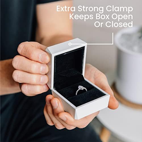 Caixa de anel com luz Torne sua proposta memorável com esta caixa de anel de noivado com luz de anel de LED designada para realmente
