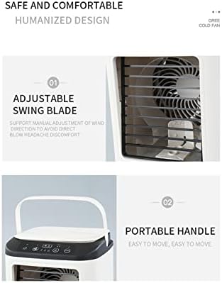 Ar condicionado portátil, ventilador de ar evaporativo com ajuste de 3 velocidades, condicionador pessoal de ar USB para