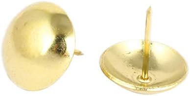 X-dree 25mm dia redonda redonda de redonda de unha polegar tachão de taco de ouro 20pcs (25 mm dia cabeza redonda tapicería uñas