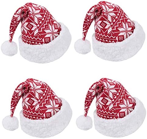 Chapéu de Natal Gireshome, chapéu de Papai Noel, chapéu de férias de Natal para adultos, chapéus de Natal de floco de