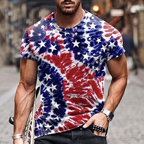 XXBR Soldado patriótico Mens camisetas de manga curta, 4 de julho de bandeira americana retro angustiada Tops de