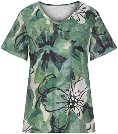 Camiseta vitoriana juniores manga curta v colarinho spandex Paisley Floral Relaxed Tops camisetas adolescentes
