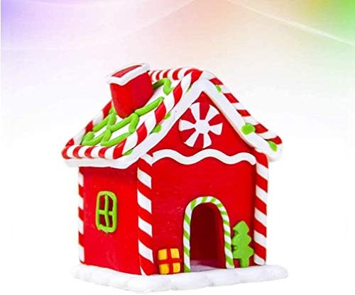 Taotenish Gingerbread House Christmas Claydough Candy House Decoration para ornamentos de Natal - Vermelho