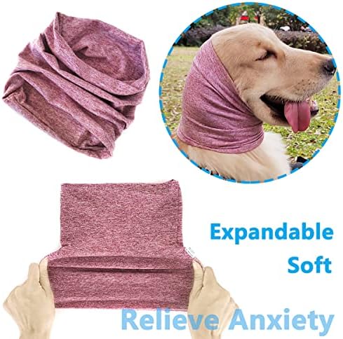 Cobertura de orelha de cachorro para ponto de patthop para alívio de ansiedade e cães calmantes, manga de cabeça elástica para