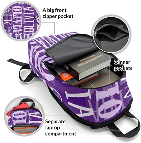 Neniftic Custom Backpacks com nome, Livro personalizado para estudante Mochila personalizada para meninos Backpack de viagem