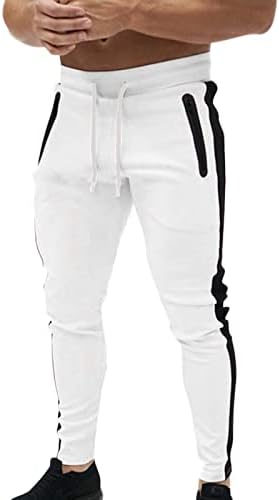Calça as calças Street Men's Sweatpante Fitness com zíper mais esportivo de calças casuais bolsões jogging masculino masculino